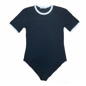Zara Black Short Sleeve Bodysuit